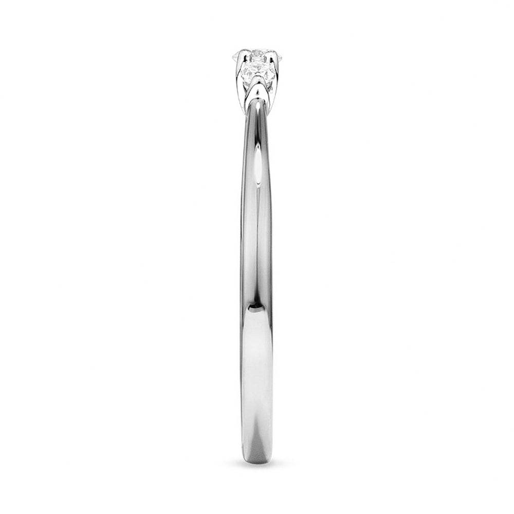 Three Stone Round Brilliant & Oval Cut Lab Grown Diamond Promise Ring for Engagement, Anniversary & Special Occasions