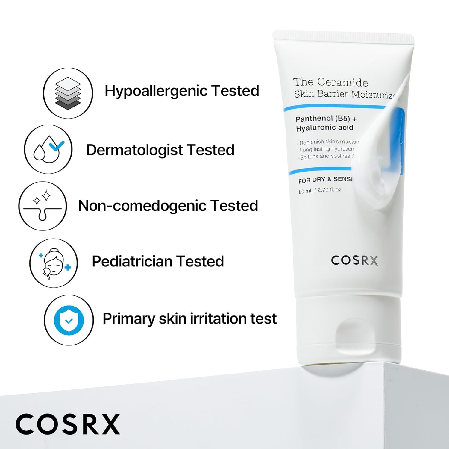 COSRX The Ceramide Skin Barrier Moisturizer 80ml | Hydrating Face Cream for Dry & Sensitive Skin | Daily Moisturizer for Skin Barrier Repair | Perfect for Night Routine & Winter Skincare