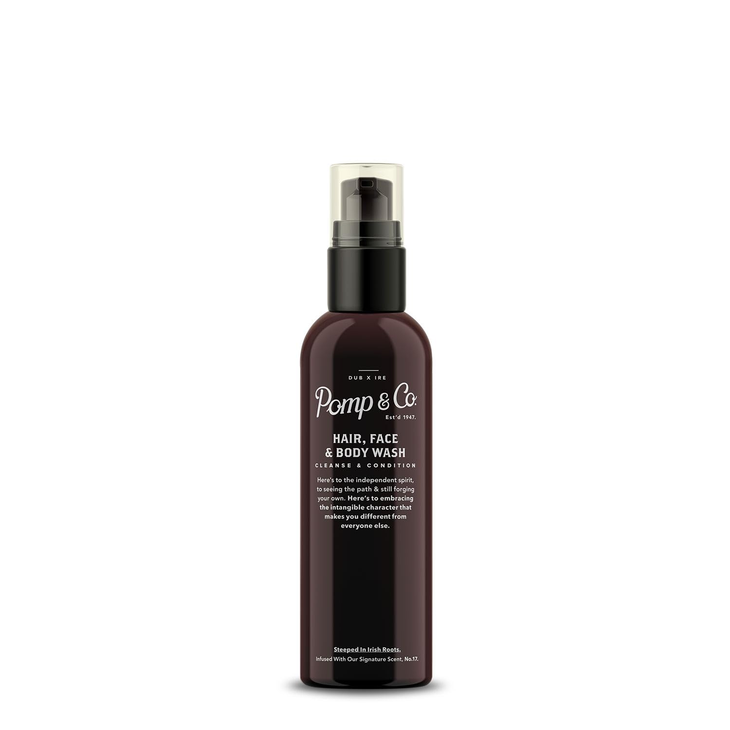 Pomp & Co 3-in-1 Hair Face & Body Wash for Men with Argan Oil - Signature Scent All-in-One Cleanser (100ml) - Perfect for Gym, Travel & Daily Shower Routine