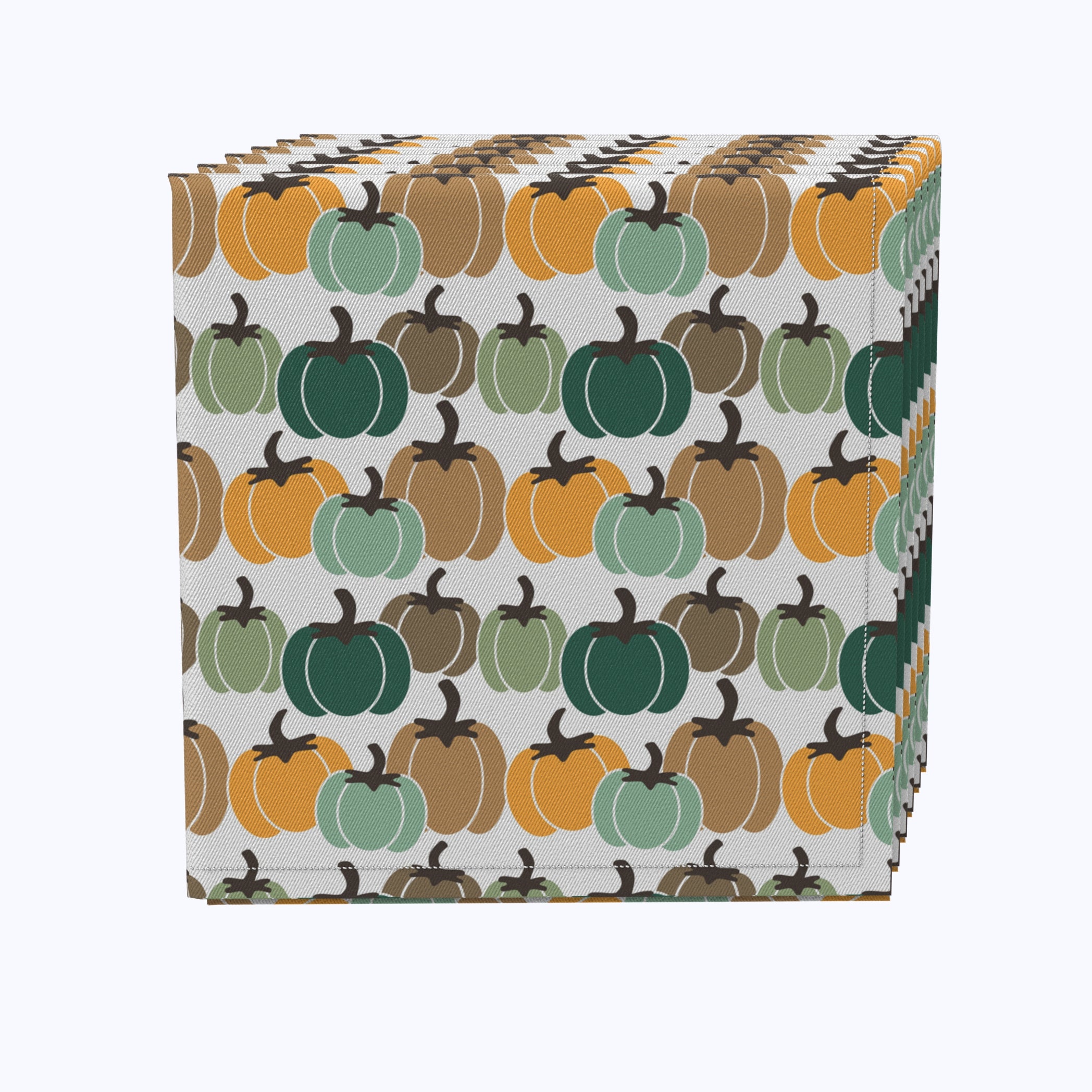 Vibrant Striped Cotton Napkins - Fall Table Decor, Thanksgiving Dinner, Halloween Party Essentials