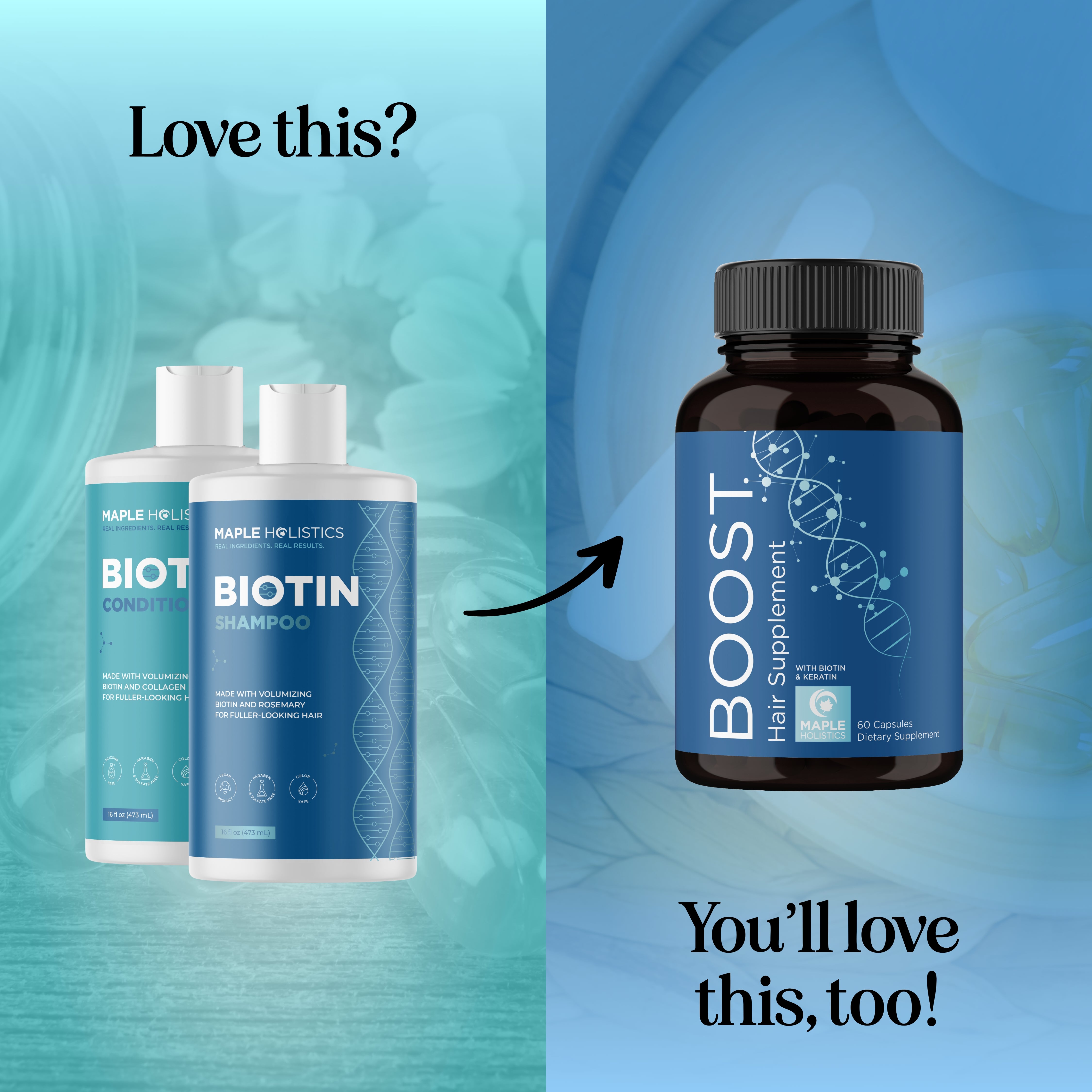 Premium Biotin Hair Growth Set & Bundle for Thicker, Stronger Hair - Essential Vitamins for Healthy Hair, Skin & Nails - Perfect for Daily Hair Care Routine & Beauty Regimen