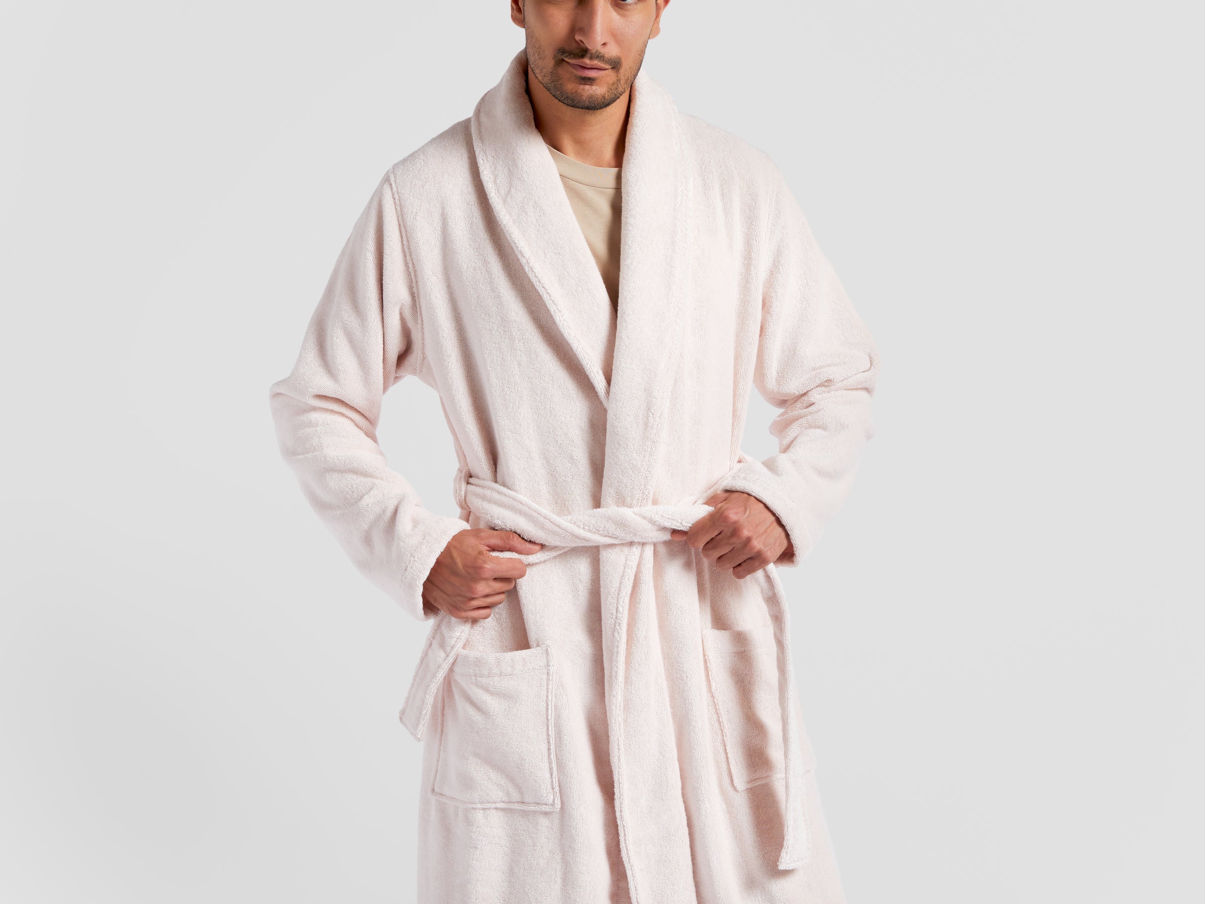 Premium Turkish Cotton Bathrobe for Women - Soft & Absorbent Blush Pink Robe - Spa, Lounge & After Shower Wear