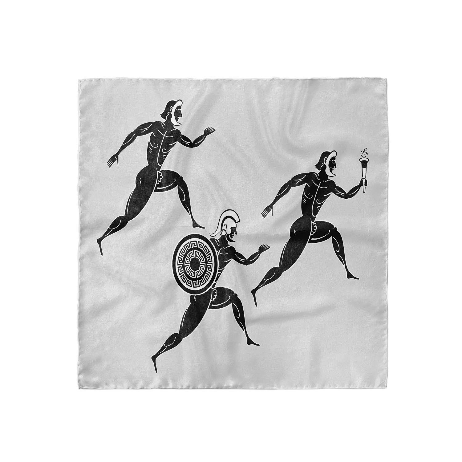 Ambesonne Retro Hair Scarf - Vintage Spartan Runners Design Head Wrap for Women | Perfect for Running, Yoga, Beach & 80s Theme Parties