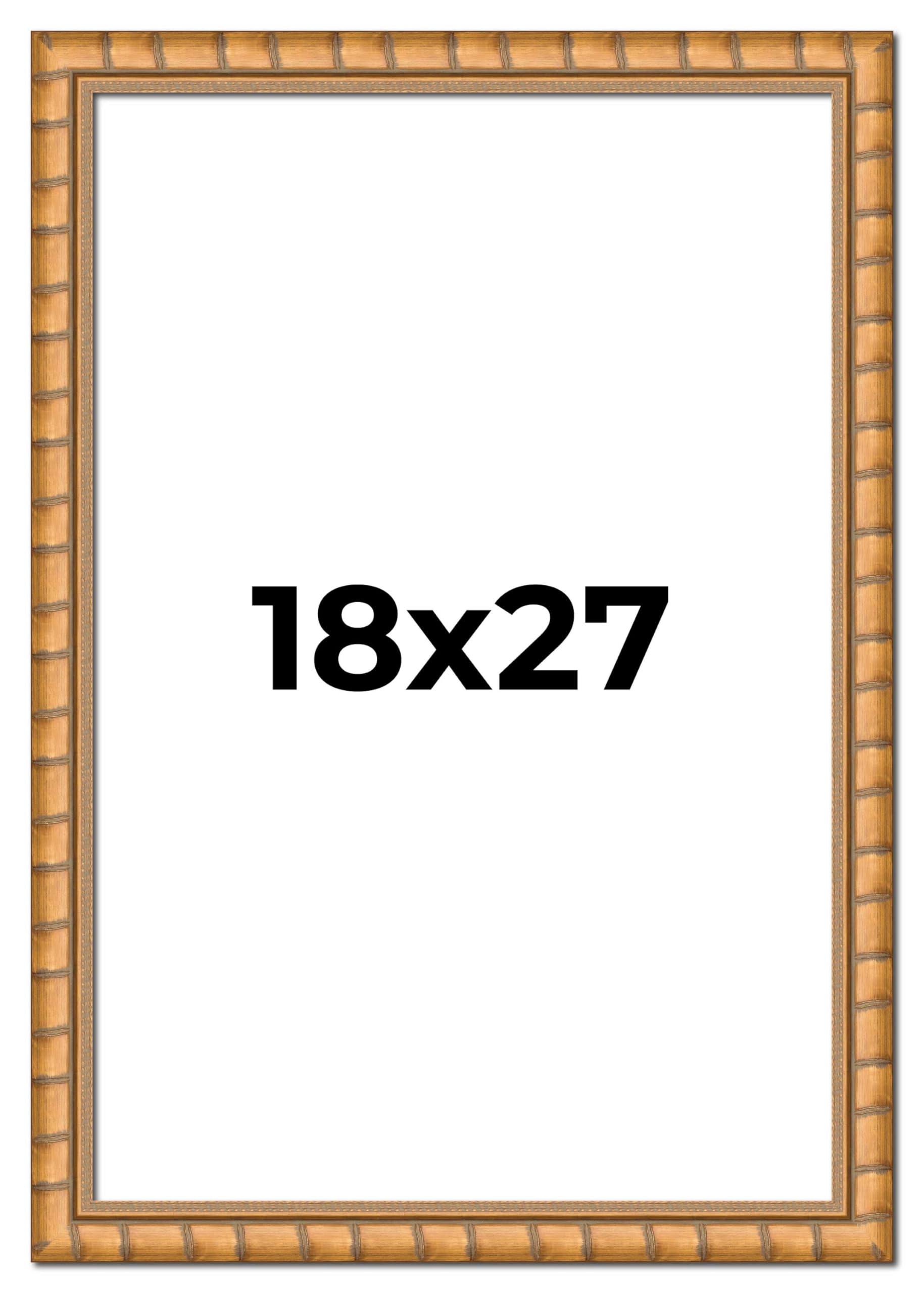 18x27 Inch Gold Real Wood Picture Frame - 1.5