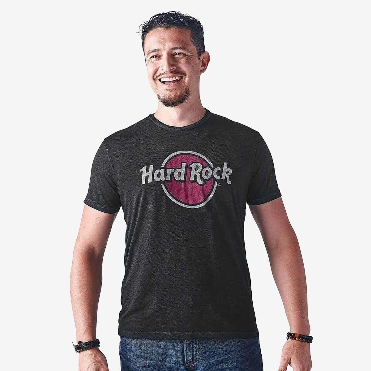 Hard Rock Cafe Vintage Burnout Unisex T-Shirt - Soft Distressed Tee for Casual Wear & Rock Music Fans