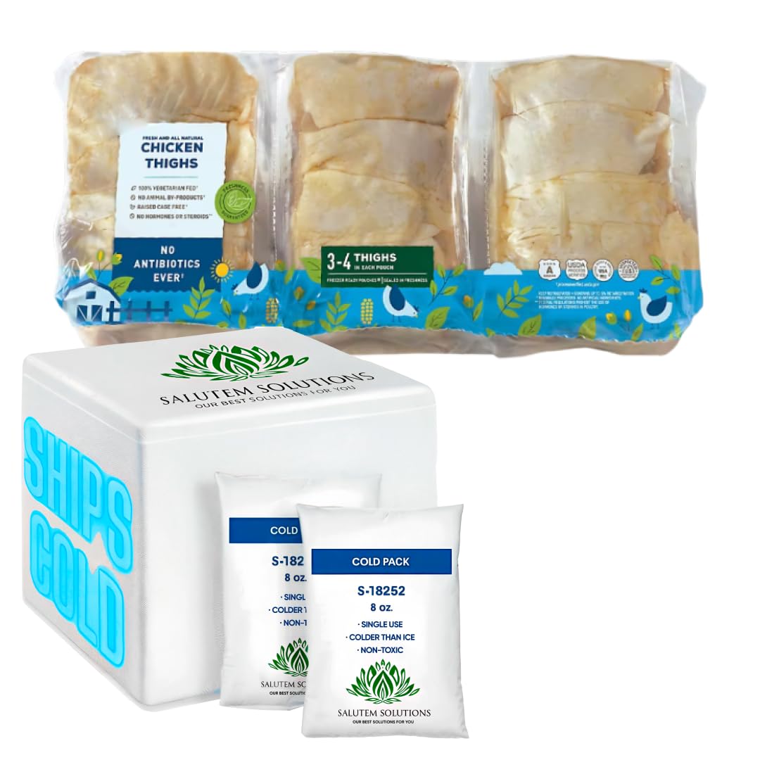 Premium Bone-In Chicken Thighs - 12 lbs (Actual Weight May Vary ±5%) | Fresh, Juicy & Tender | Perfect for Grilling, Roasting & Slow Cooking | High-Quality Poultry for Family Dinners & BBQs