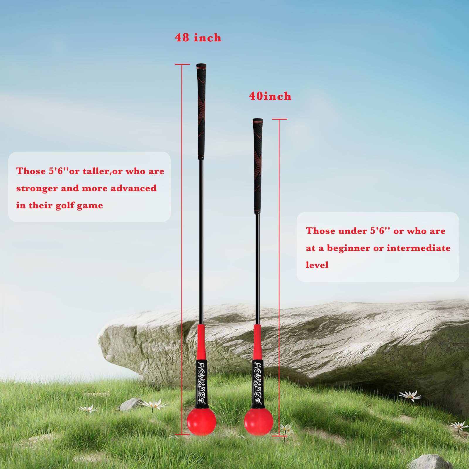 Golf Swing Trainer - Improve Strength, Tempo & Balance | Indoor & Outdoor Golf Practice Aid | Warm-Up Stick for Chipping & Hitting | Perfect for Driving Range & Backyard Training