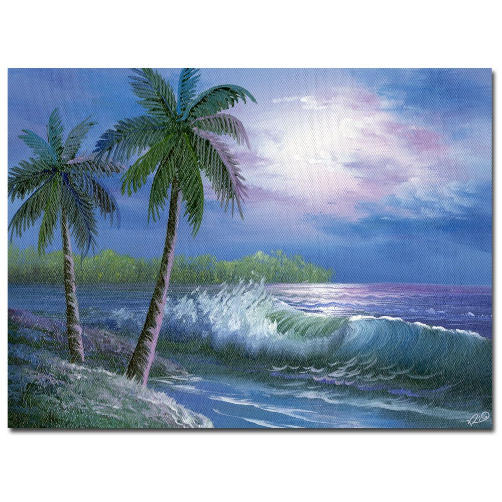 Trademark Art Moonlight in Key Largo Canvas Wall Art Print by Rio - Perfect for Living Room, Bedroom & Office Decor