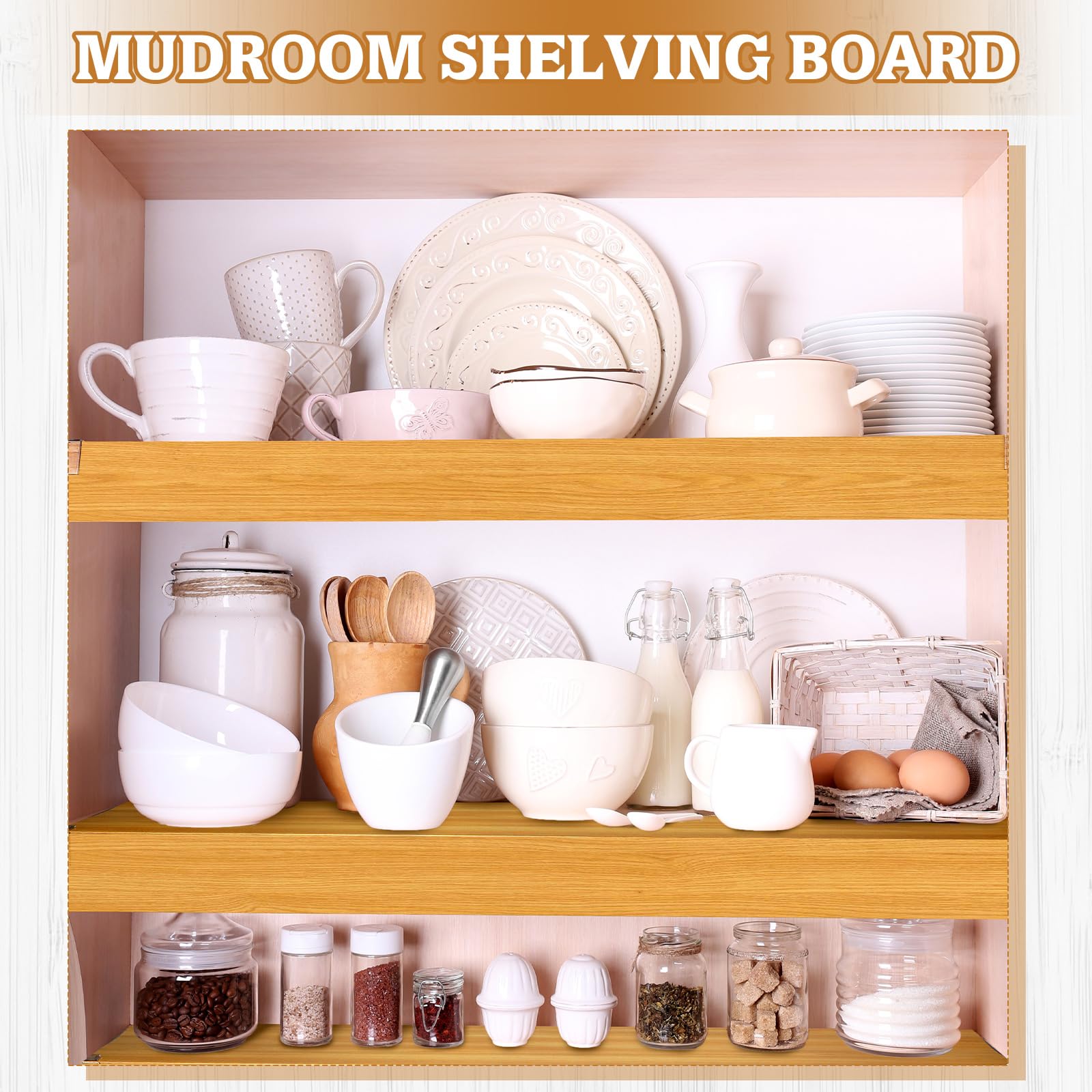 Hoolerry 5-Pack 33 x 16 Inch PVC Wire Shelf Covers - Wood Grain Finish, Lightweight Decorative Shelf Liners for Closet, Pantry, Bathroom & Kitchen Organization (Not Wood, Limited Weight Capacity) - Perfect for Home Storage and Cabinet Makeover Projects
