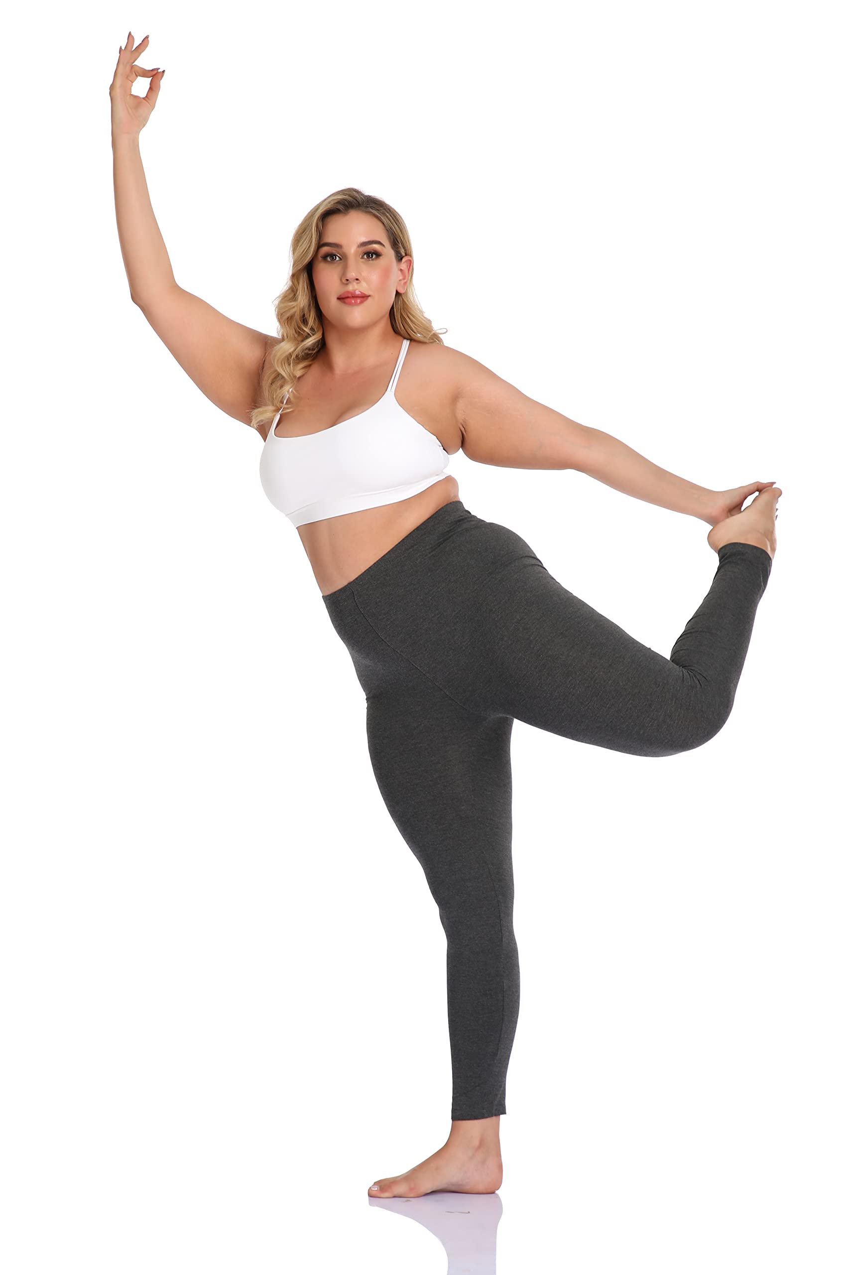 DESTTY Women's Plus Size High Waisted Yoga Pants - Lightweight Stretchy Workout Leggings for Running, Gym & Lounge - Cropped Athletic Pants for Women