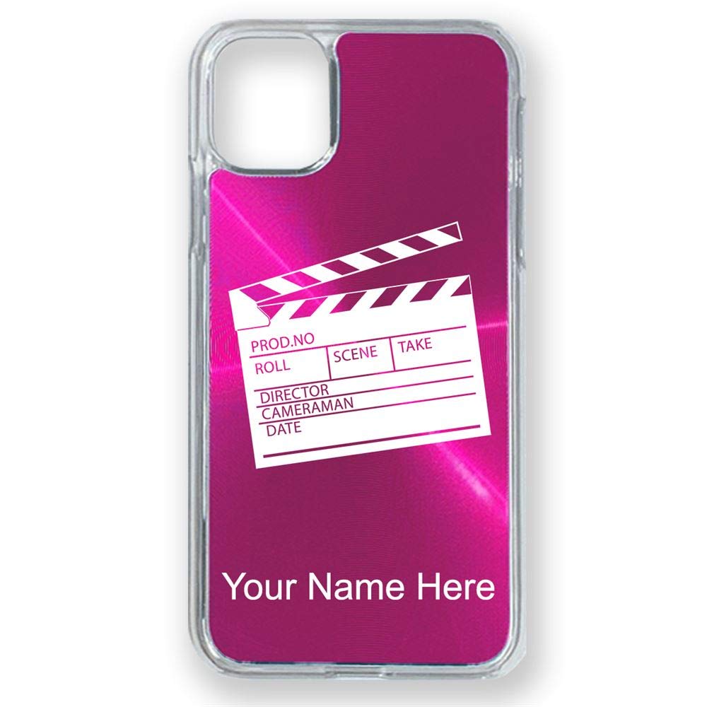 iPhone 11 Pro Case with Movie Clapperboard Design - Personalized Engraving Included (Pink) | Perfect for Film Enthusiasts & Creative Professionals