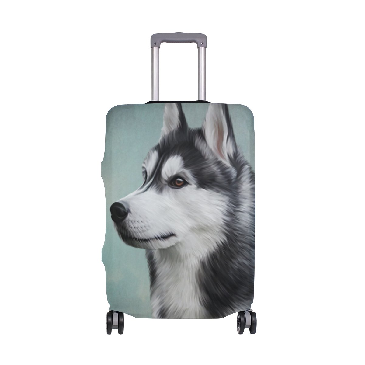ALAZA Siberian Husky Dog Luggage Cover - Fits 29-32 Inch Suitcases, Spandex Travel Protector XL - Perfect for Airplane Travel & Pet Lovers