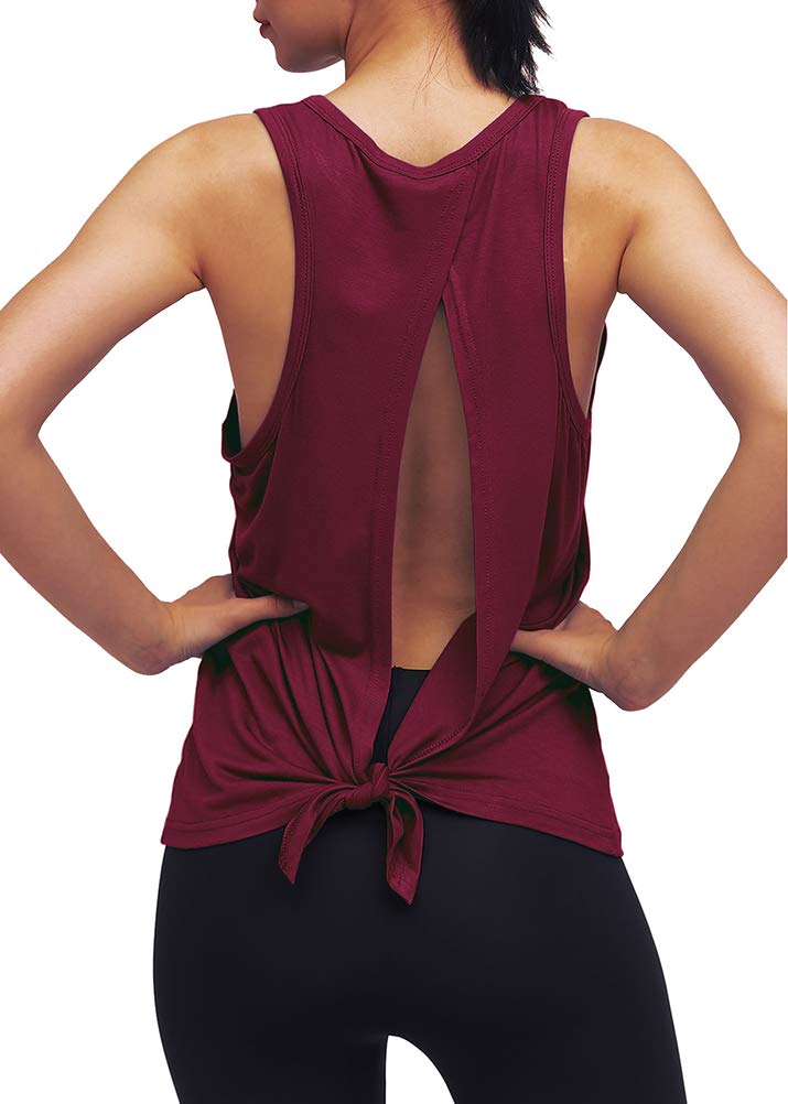 Women's Workout Yoga Tops - Open Back Shirts with Adjustable Tie Back & Breathable Fabric for Yoga, Gym & Running | Perfect for Hot Yoga, Pilates & Summer Workouts