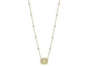 Art Deco Emerald Cut Diamond Necklace - 14K Gold Vintage Pendant for Women - Perfect for Weddings, Anniversaries & Special Occasions
