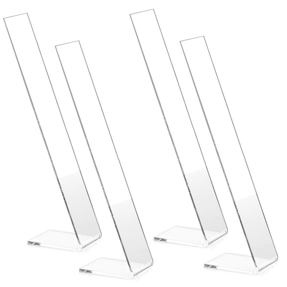 4-Piece Clear Acrylic Hair Clip Display Stand Set - L-Shaped Hairpin Organizer & Barrette Holder for Salon, Retail Store, and Home Vanity Organization (Transparent)