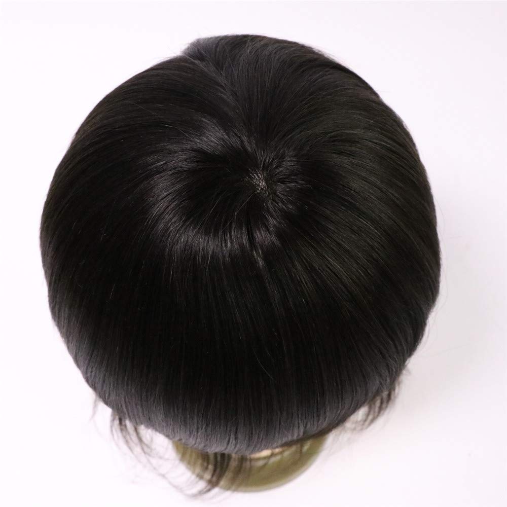Men's Real Human Hair Toupee - 1B Off Black Thin Skin Wig for Men (8x10 Inch) | Natural Looking Hair Unit for Baldness & Hair Loss | Perfect for Daily Wear, Special Occasions & Confidence Boosting