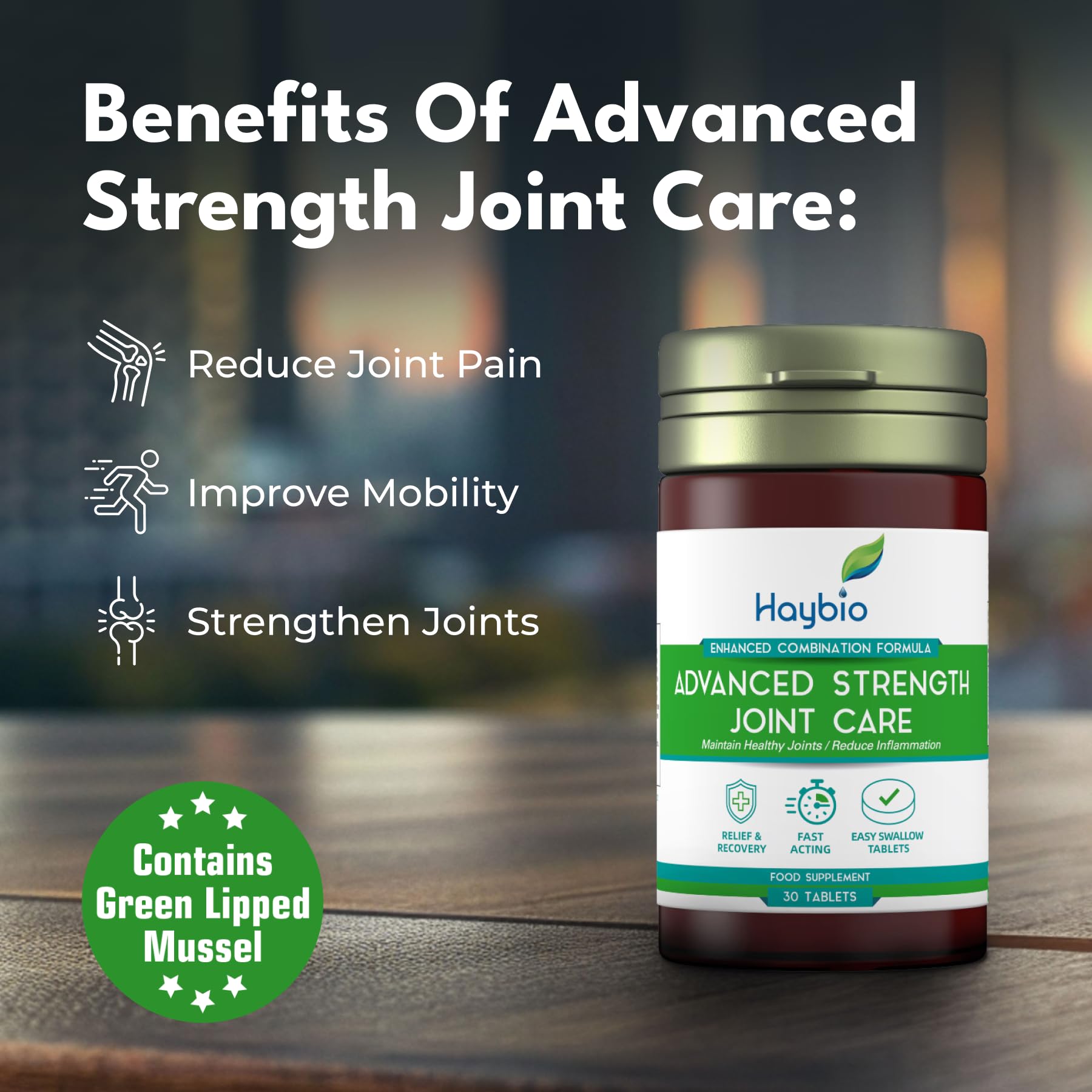 Premium Joint Pain Relief Supplement for Women & Men - High Strength Turmeric, Collagen & Green Lipped Mussel Formula - Supports Hip, Knee, Back & Sciatica Discomfort - 60 Tablets for Active Lifestyle & Muscle Recovery