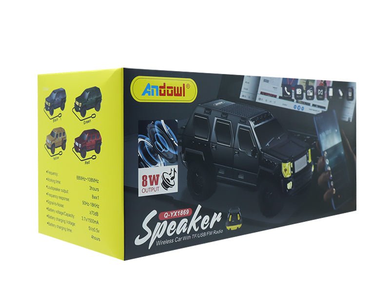 Andowl Q YX1869 Portable Wireless Bluetooth Speaker - High-Quality Sound, Waterproof, 20H Playtime for Outdoor, Travel, Camping, Truck (Green)
