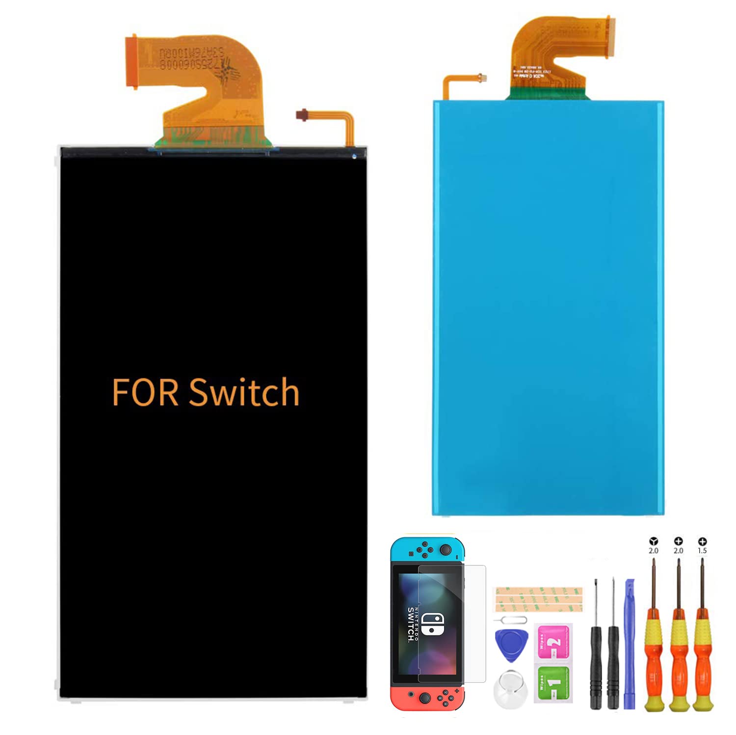 A-MIND LCD Display Screen Replacement for Nintendo Switch HAC-001 1st Gen | Repair Parts with Screen Protector | Compatible with Nintendo Switch 2017 Model (Not for OLED Version) | Perfect for DIY Console Repair & Gaming Setup Enhancement