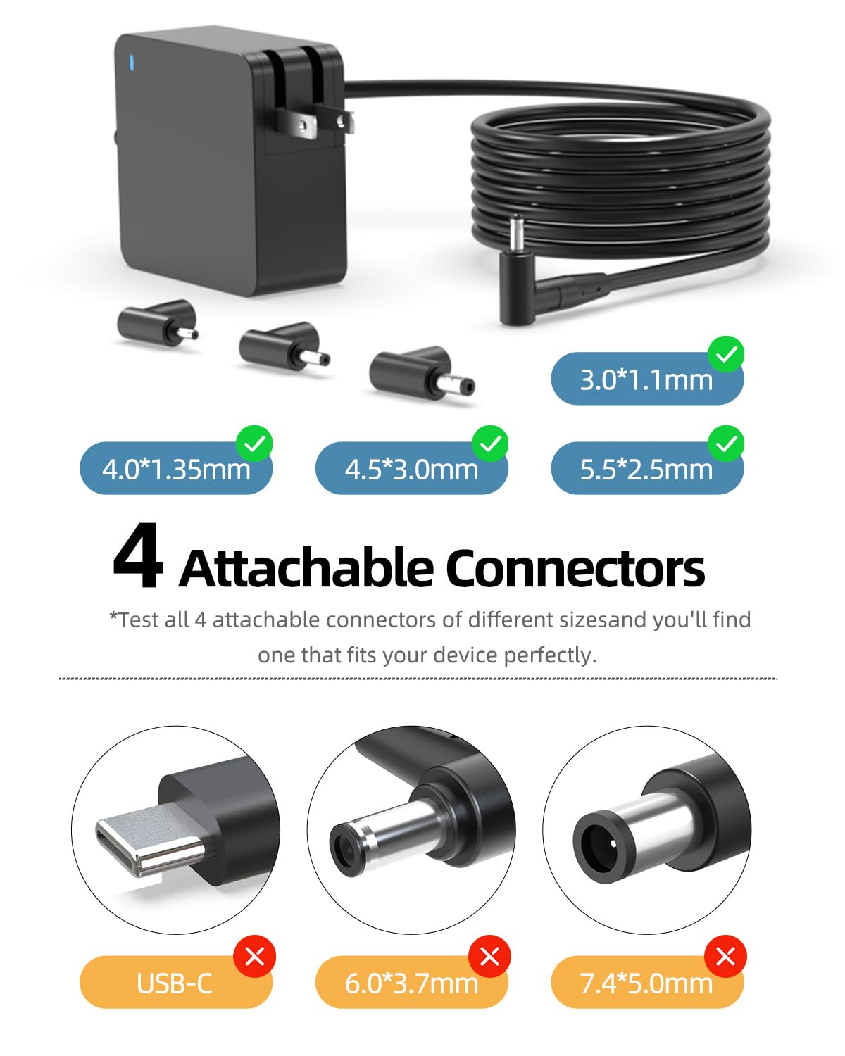 Original Title: Charger for Asus Laptop Charger Replacement, Vivobook, Zenbook, (Safety Certified by UL), Round Power Connector, 65W, 45W, 33W   Optimized Title: **ASUS Laptop Charger Replacement - 65W/45W/33W Round Power Connector for Vivobook & Zenbook (UL Safety Certified) - Perfect for Home, Office & Travel Use**