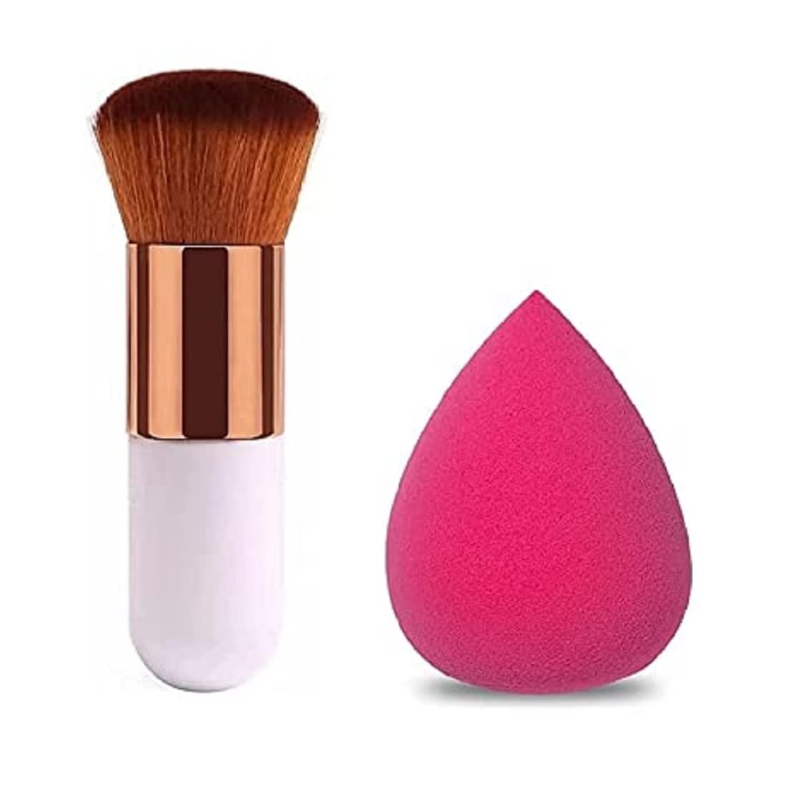 Professional Kabuki Makeup Brush & Blender Set - Foundation, Concealer, Blush & BB Cream Applicator for Flawless Makeup Application | Perfect for Daily Use, Travel & Professional Makeup Artists
