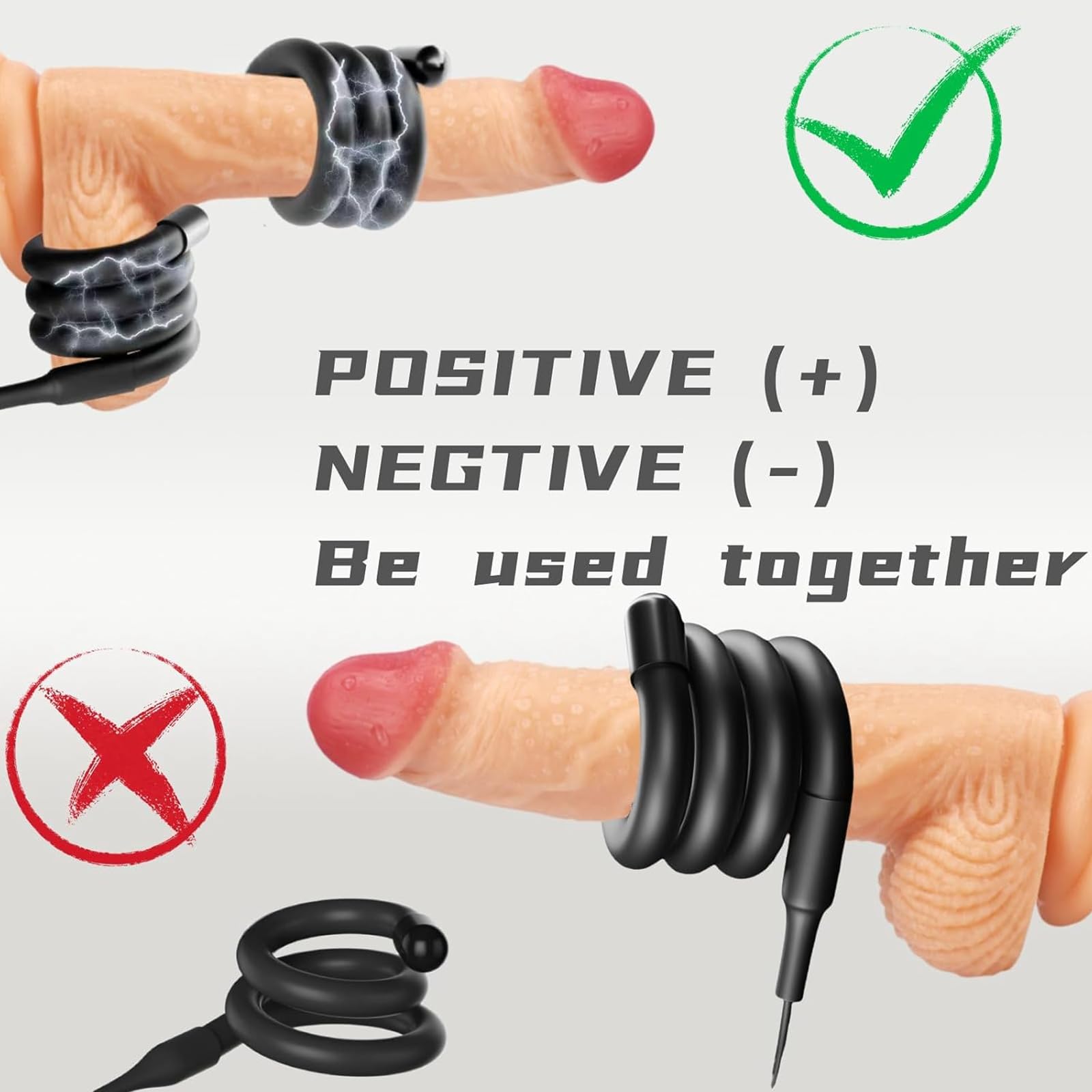 Electric Penis Extension Rings - Male Enhancement Shock Set, SM Masturbator Electro-Stimulation Sex Toy with Penis/Testicles Rings - Perfect for Couples Play & Solo Pleasure