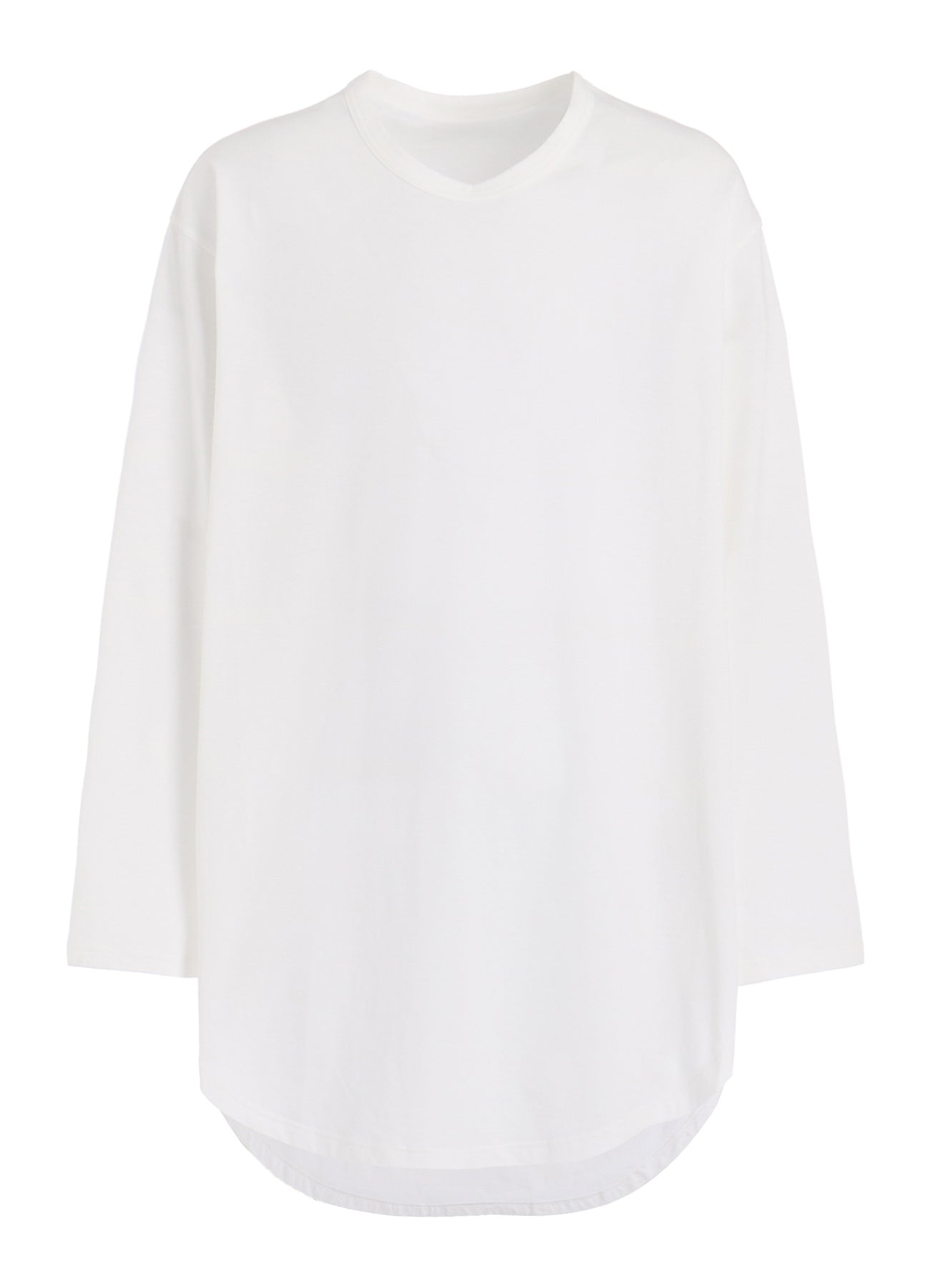 Soft Cotton Jersey Round Hem Jumbo T-Shirt with Long Sleeves - Comfortable Oversized Fit for Casual Wear, Lounge & Everyday Outfits