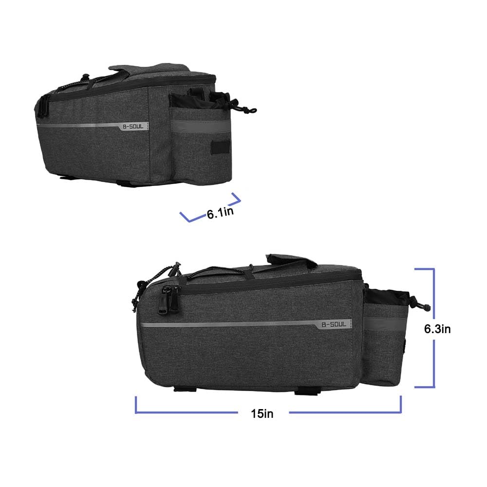 Waterproof Bike Rack Bag - Adjustable Bicycle Saddle Pannier Trunk Carrier for Commuter, E-Bike & Cycling Accessories - Perfect for Outdoor Travel, Grocery Shopping & Daily Commute (Black)