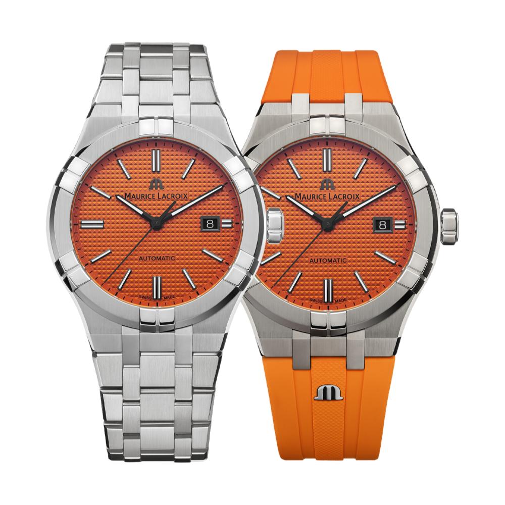 Aikon Automatic Limited Summer Edition 42mm Orange Watch for Men - Perfect for Beach Vacations, Pool Parties & Summer Outdoor Adventures