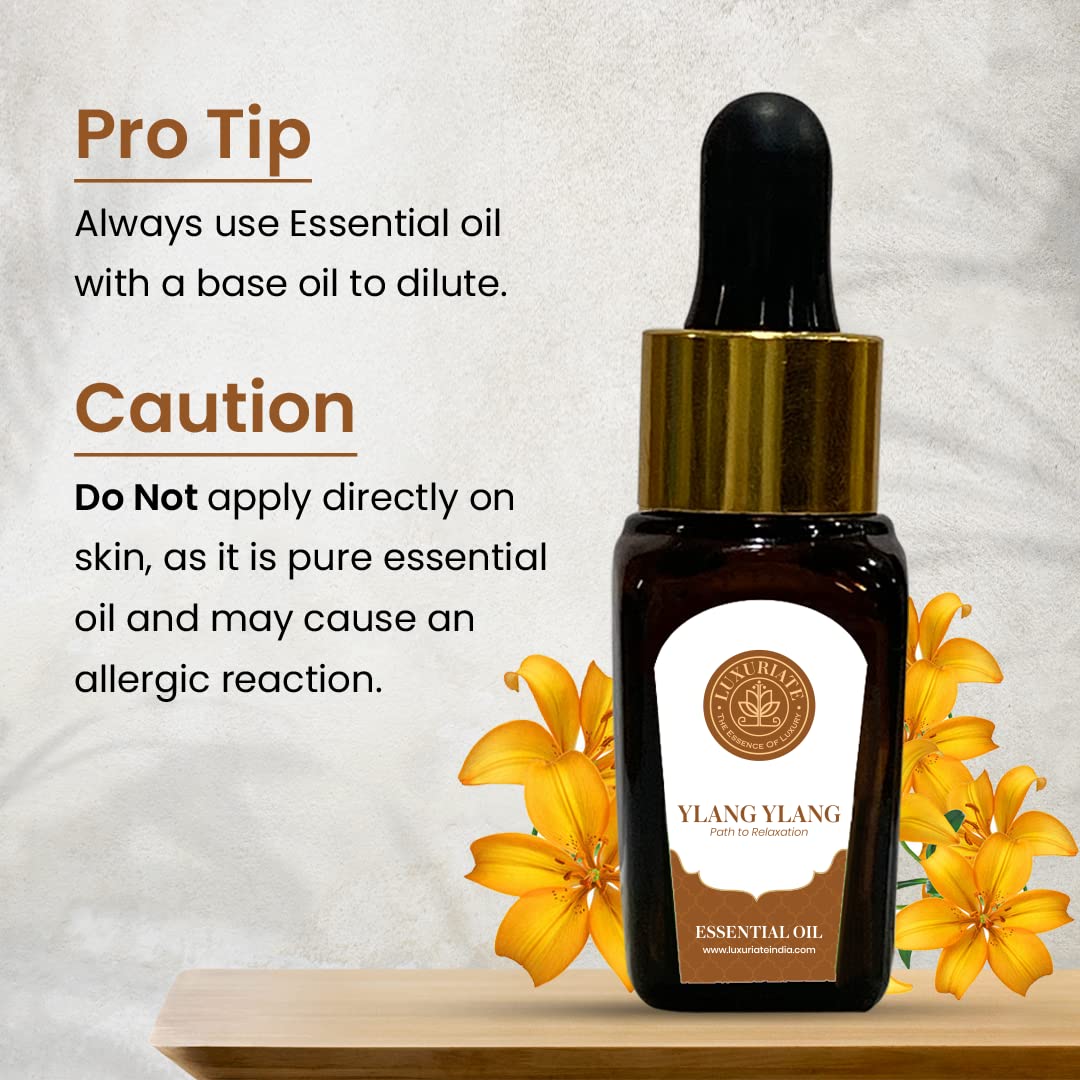 100% Pure Natural Ylang Ylang Essential Oil for Hair Growth, Skin Care & Acne Treatment - Aromatherapy Oil for Diffusers, Massage & Home Fragrance (10ml) - Perfect for Relaxation, Spa & DIY Beauty Products