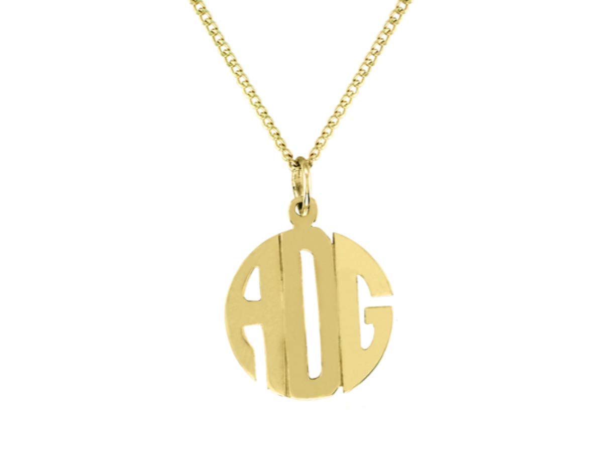 Personalized 14K Gold Monogram Necklace for Women & Men - Rylos Custom Name Necklace in White or Yellow Gold (15mm) - Perfect for Anniversaries, Gifts & Special Occasions