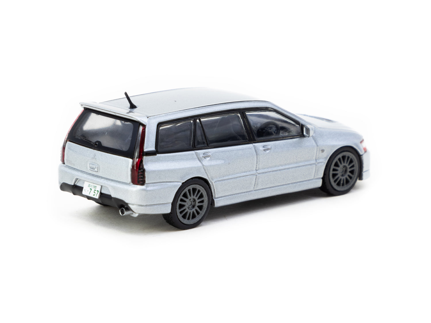 Tarmac Works 1/64 Scale Mitsubishi Lancer Evolution Wagon Diecast Model Car - Silver (ROAD64) | Collectible Miniature Vehicle for Display, Racing Games & Car Enthusiasts
