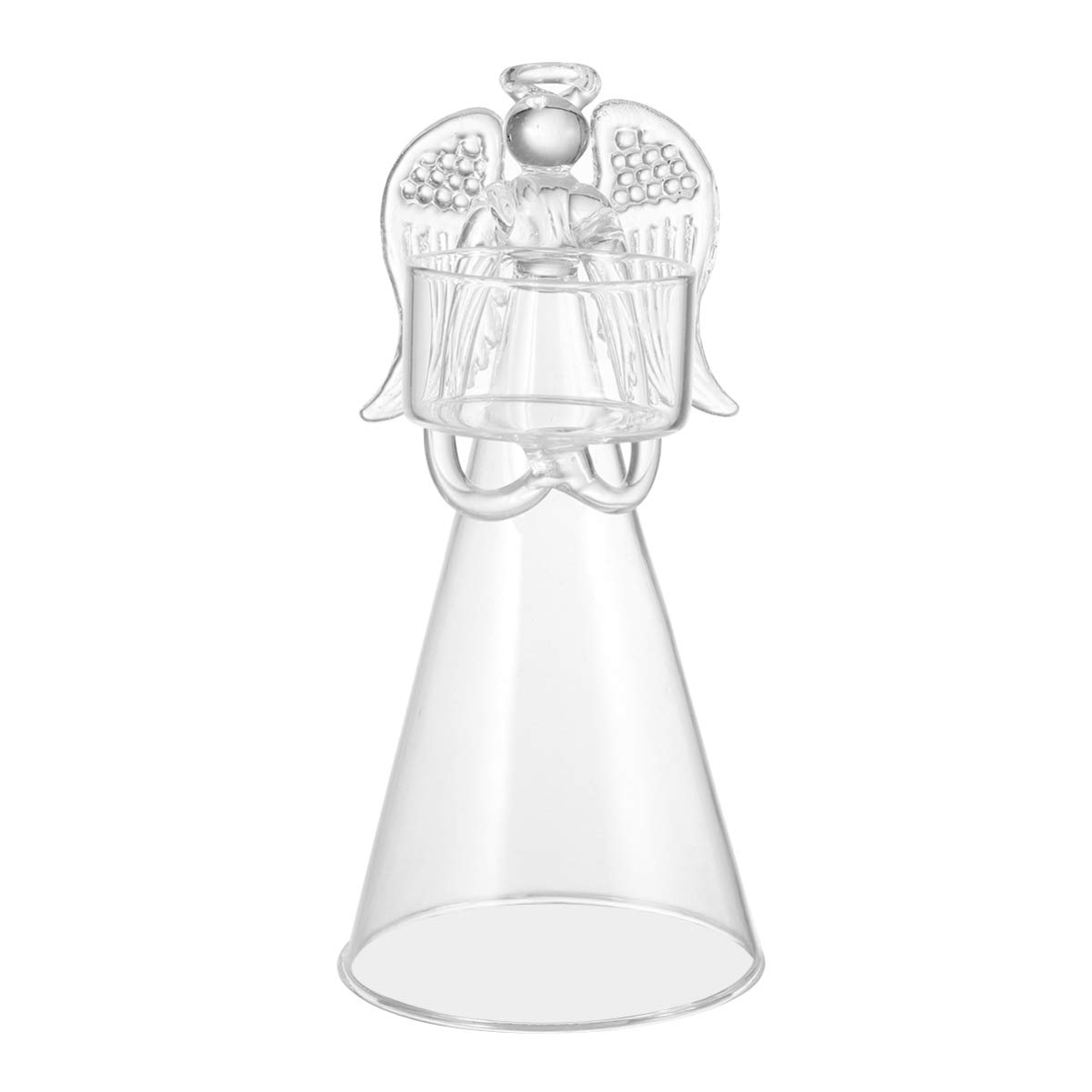 SEWACC Christmas Angel Glass Candlestick Holder - Elegant European Style Candle Cup for Home Decor, Table Centerpiece, Romantic Holiday Lighting - Perfect for Christmas Decorations, Wedding Centerpieces & Cozy Winter Nights