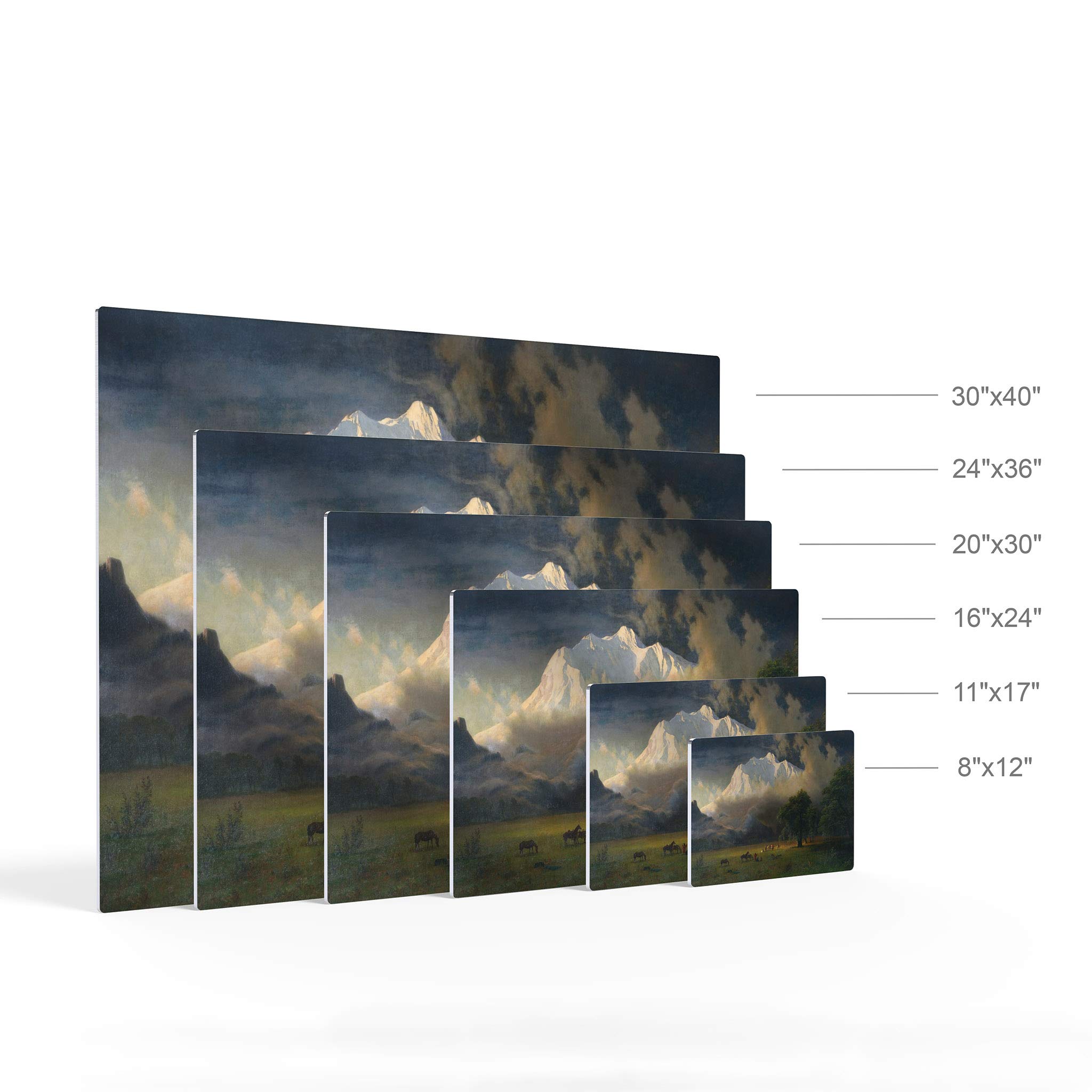 Albert Bierstadt Mount Adams Washington Classic Art Metal Wall Print - 16x24 Oil Painting Reproduction Home Decor - Ready to Hang Made in USA | Living Room, Bedroom, Office Wall Art