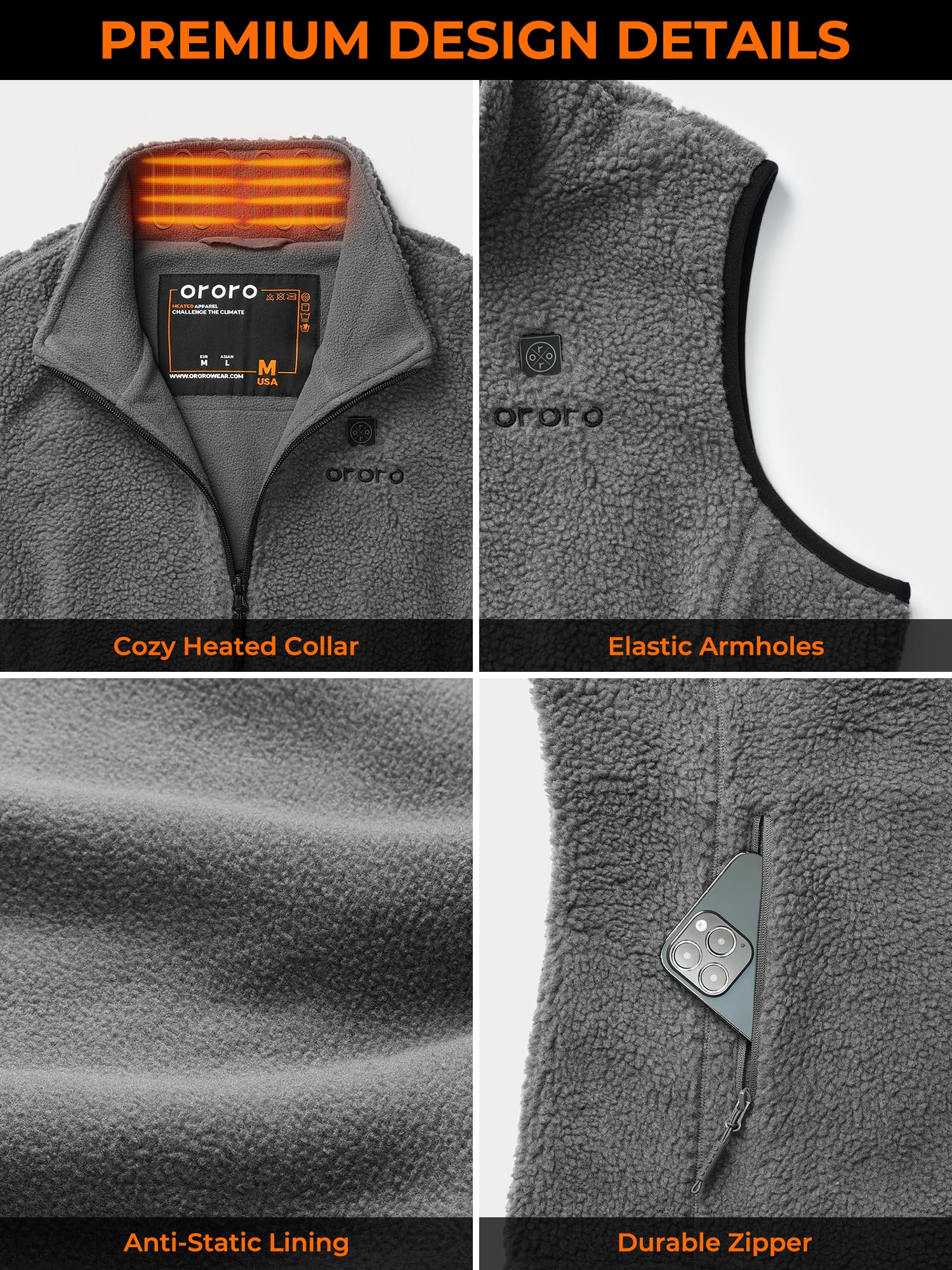 ORORO Women's Heated Vest with Rechargeable Battery - Eco-Friendly Fleece Jacket for Winter Warmth - Perfect for Outdoor Activities, Work & Travel