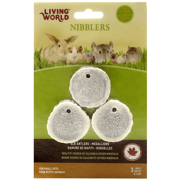 Living World Nibblers Elk Antlers for Small Animals - Natural Chew Toys for Dogs, Rabbits, Guinea Pigs | Durable & Safe Pet Treats for Dental Health | Perfect for Teething Puppies & Small Pets