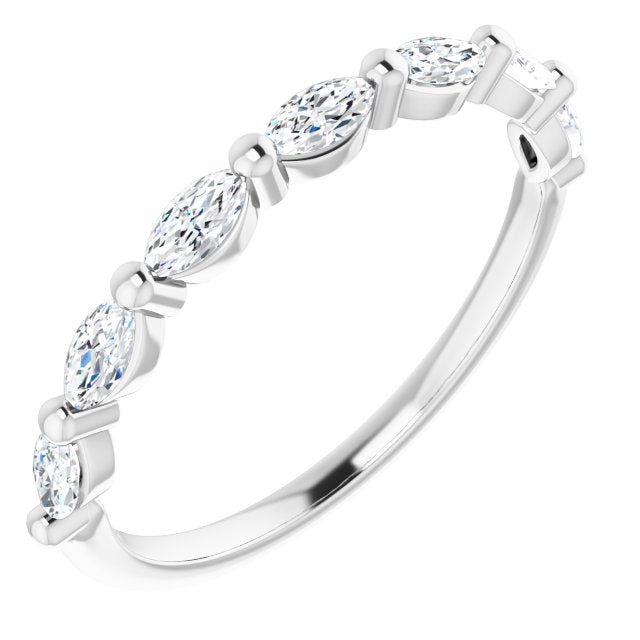 0.70 Carat East West Marquise Diamond Shared Prong Wedding Band - Elegant Stackable Ring for Bridal Sets, Anniversary Gifts & Everyday Wear