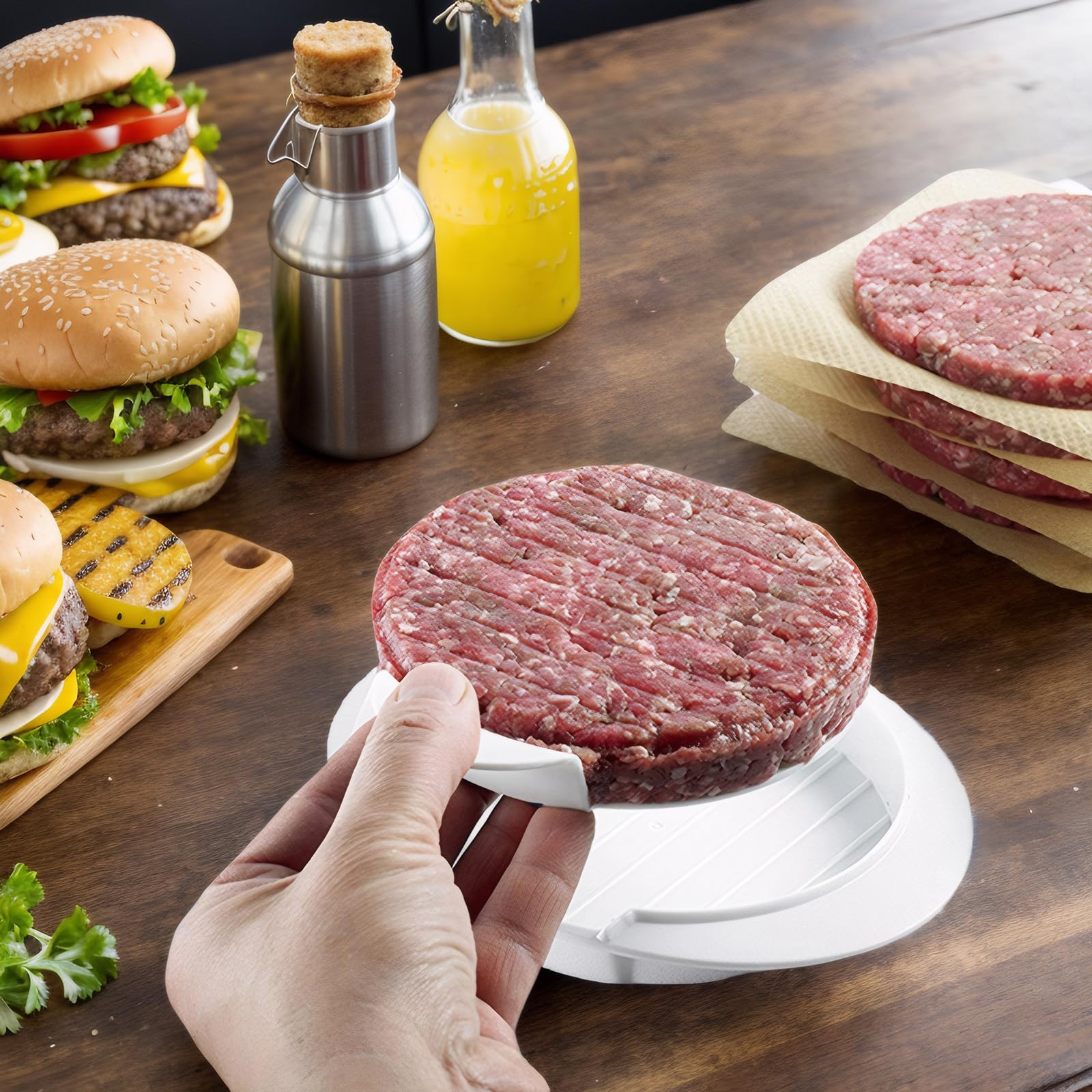 Stainless Steel Hamburger Patty Press Maker - 4.6