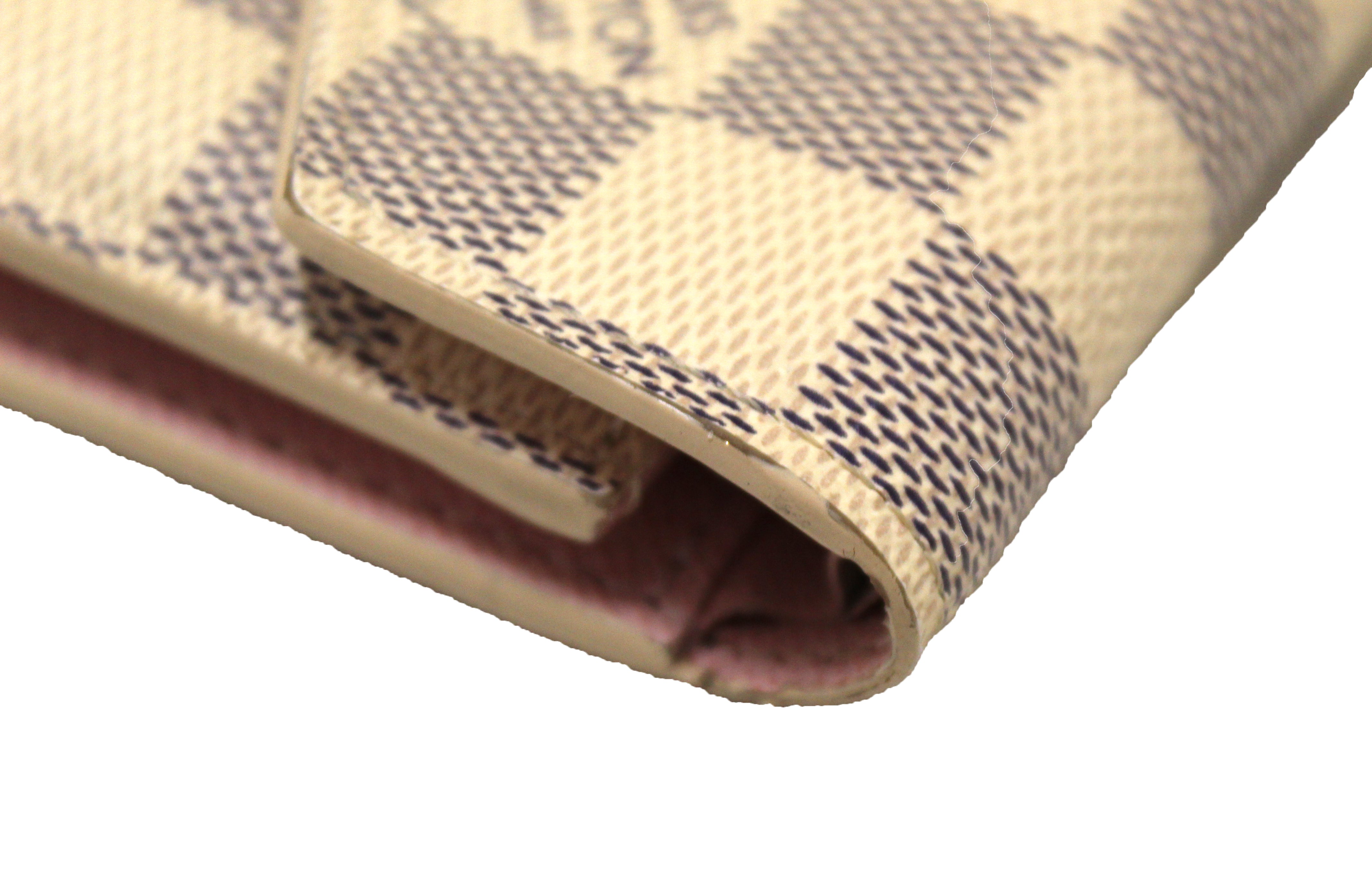 Authentic Louis Vuitton Damier Azur Rose Ballerine Pink Victorine Wallet - Luxury Women's Compact Wallet for Everyday Use, Travel & Special Occasions