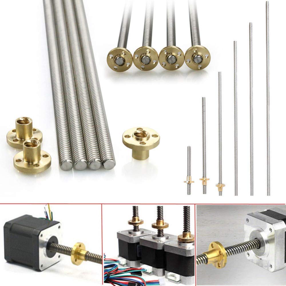 8mm Acme Threaded Rod Stainless Steel Leadscrew with T8 Nut - 400mm Precision Shaft for CNC Machines & 3D Printers | DIY Robotics, Linear Motion Systems, and Automation Projects
