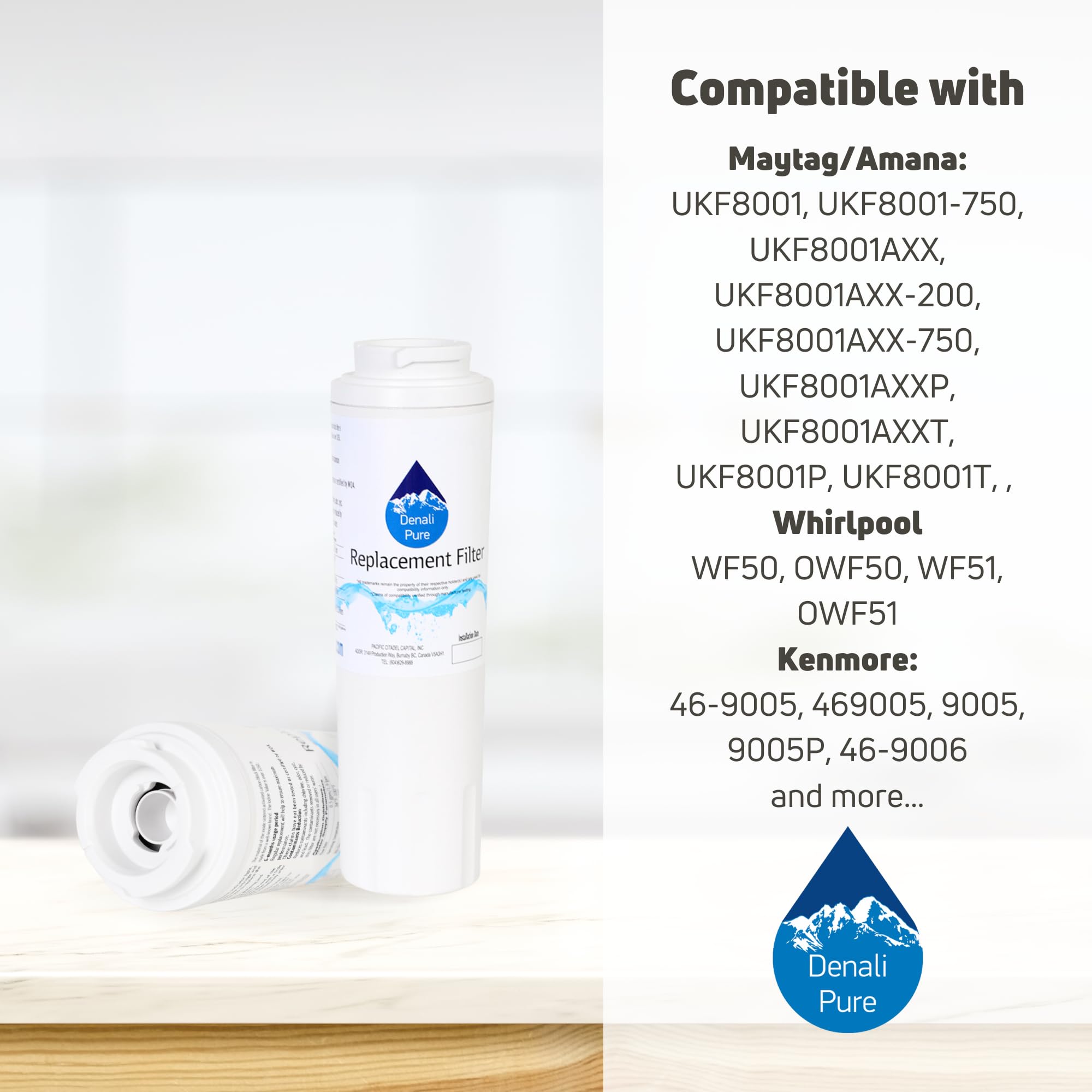 2-Pack Jenn-Air JFC2290VEP7 Refrigerator Water Filter Replacement - Compatible with UKF8001 Fridge Filter Cartridge | Clean Drinking Water for Home & Office Use