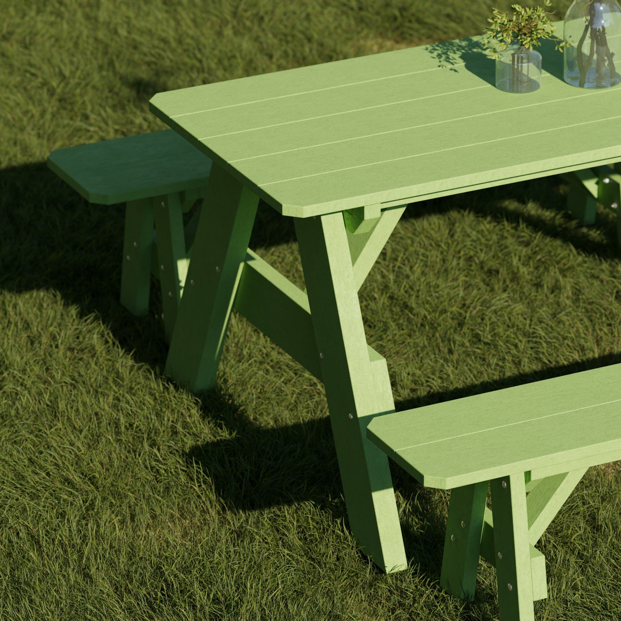 Heritage 72-Inch Outdoor Picnic Table with Detachable Benches - Perfect for Backyard BBQs, Camping & Family Gatherings