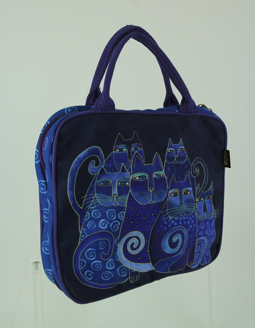 Laurel Burch Feline Friends Cosmetic Travel Tote Bag - Stylish Cat Print Makeup Organizer for Women | Perfect for Travel, Gym & Daily Essentials Storage