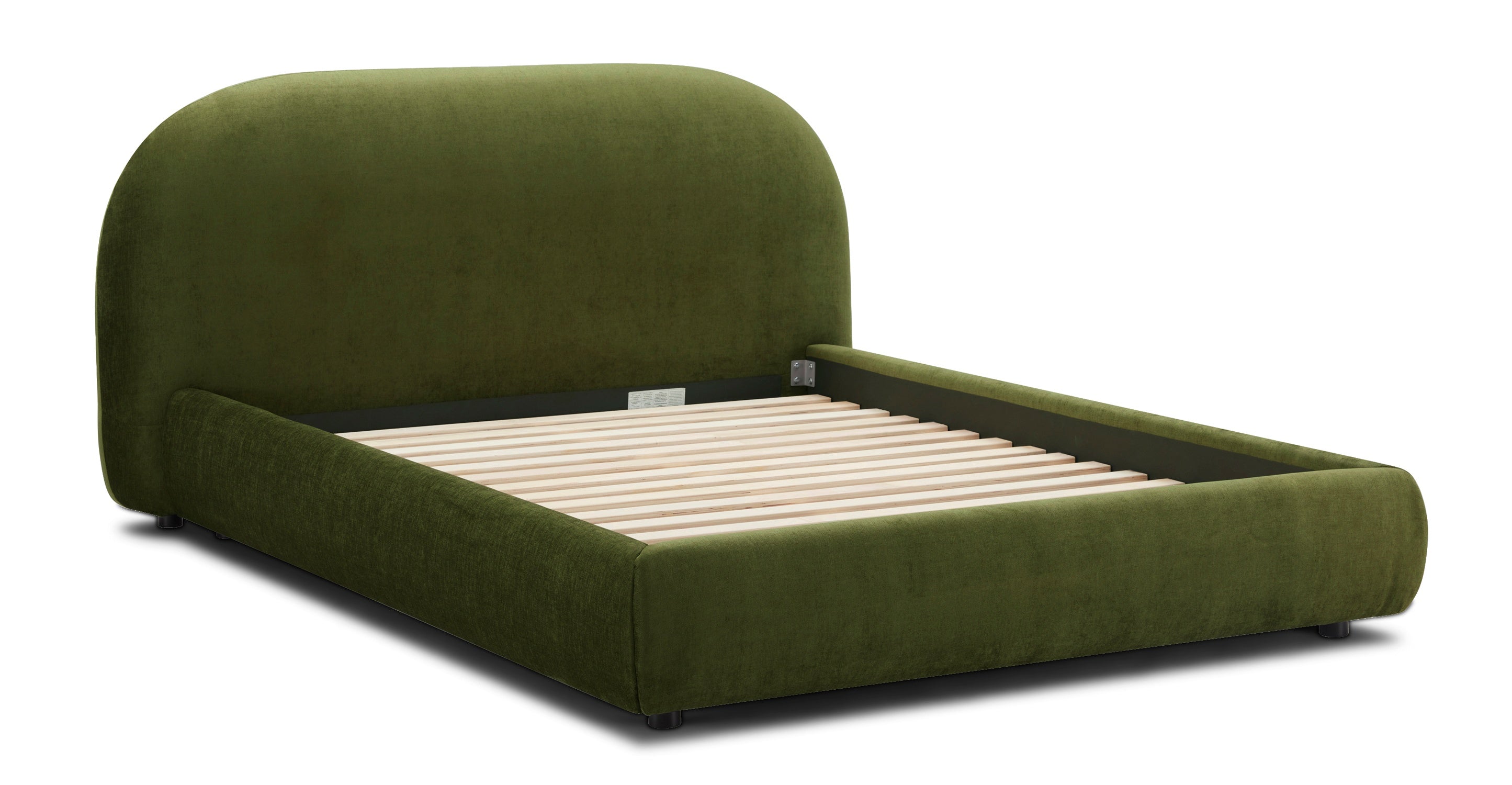 Genoa Queen Size Bed Frame - Modern Platform Bed with Upholstered Headboard, Sturdy Wooden Slats - Perfect for Master Bedroom, Guest Room, or Apartment