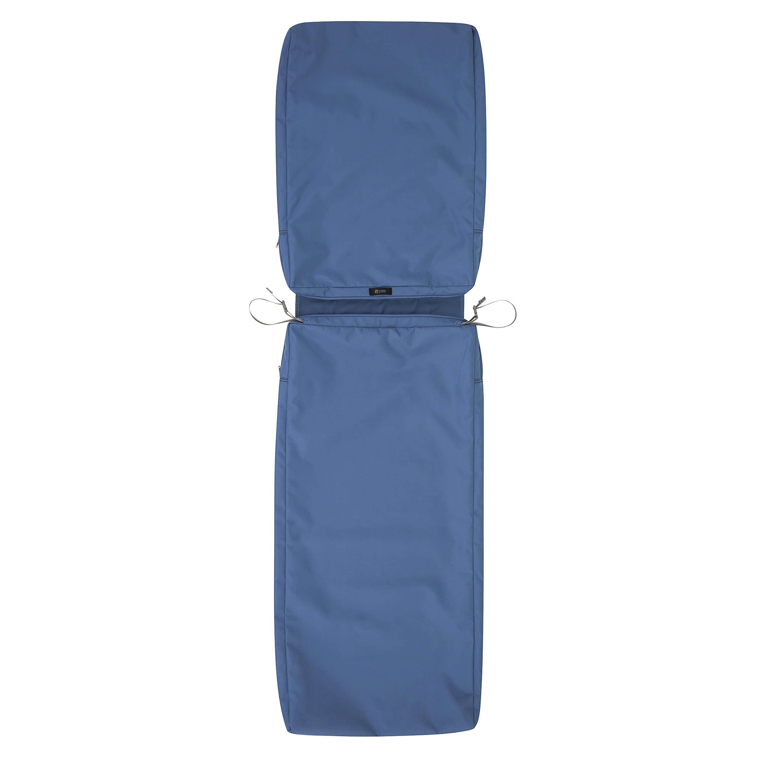Classic Accessories Ravenna Water-Resistant Outdoor Chaise Lounge Cushion - 80 x 26 x 3 Inches, Empire Blue - Weatherproof Patio Furniture Cushion for Poolside, Deck, and Backyard Relaxation