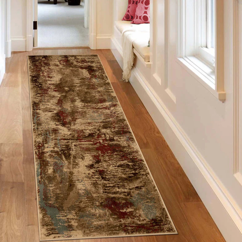 Kahuna Abstract Striped Indoor Area Rug - Soft Modern Bohemian Carpet for Living Room, Bedroom, Nursery - Non-Slip Comfortable Floor Mat for Home Decor