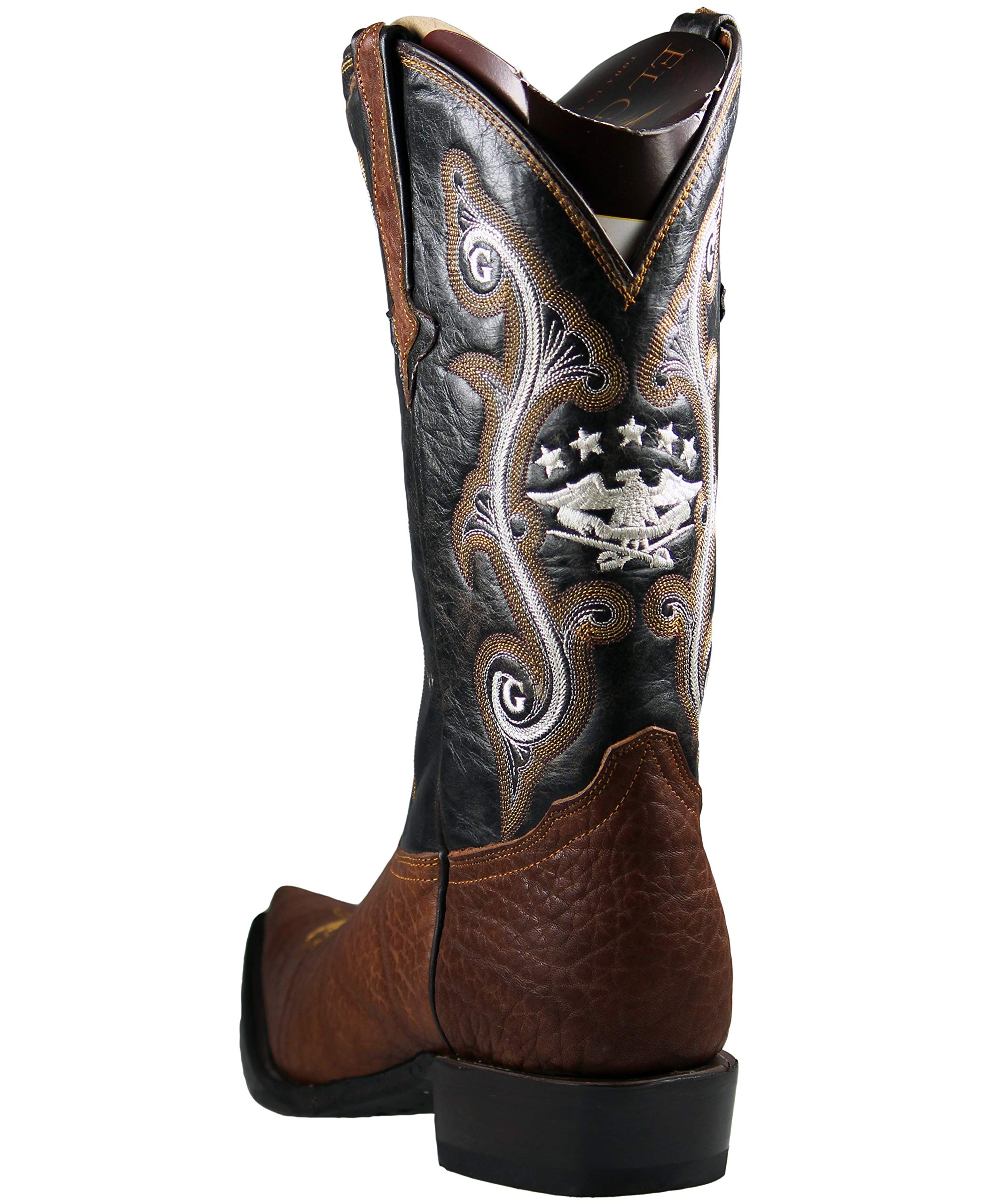 Men's Genuine Leather Cowboy Boots - El General Honey Brown for Western Riding & Country Style Fashion
