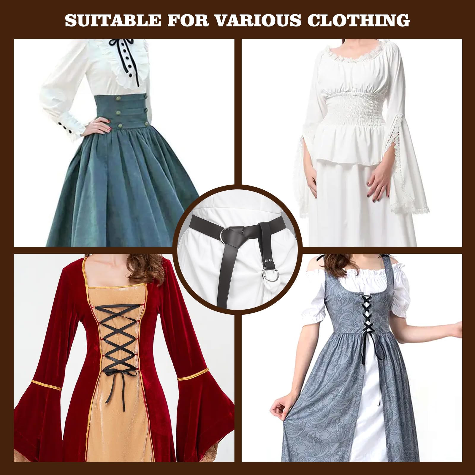 2Pcs Renaissance Skirt Hikes - Medieval Women's Costume Accessories for Renaissance Faire, Cosplay, LARP & Historical Reenactment - Perfect for Ren Festivals, Themed Parties and Fantasy Outfits