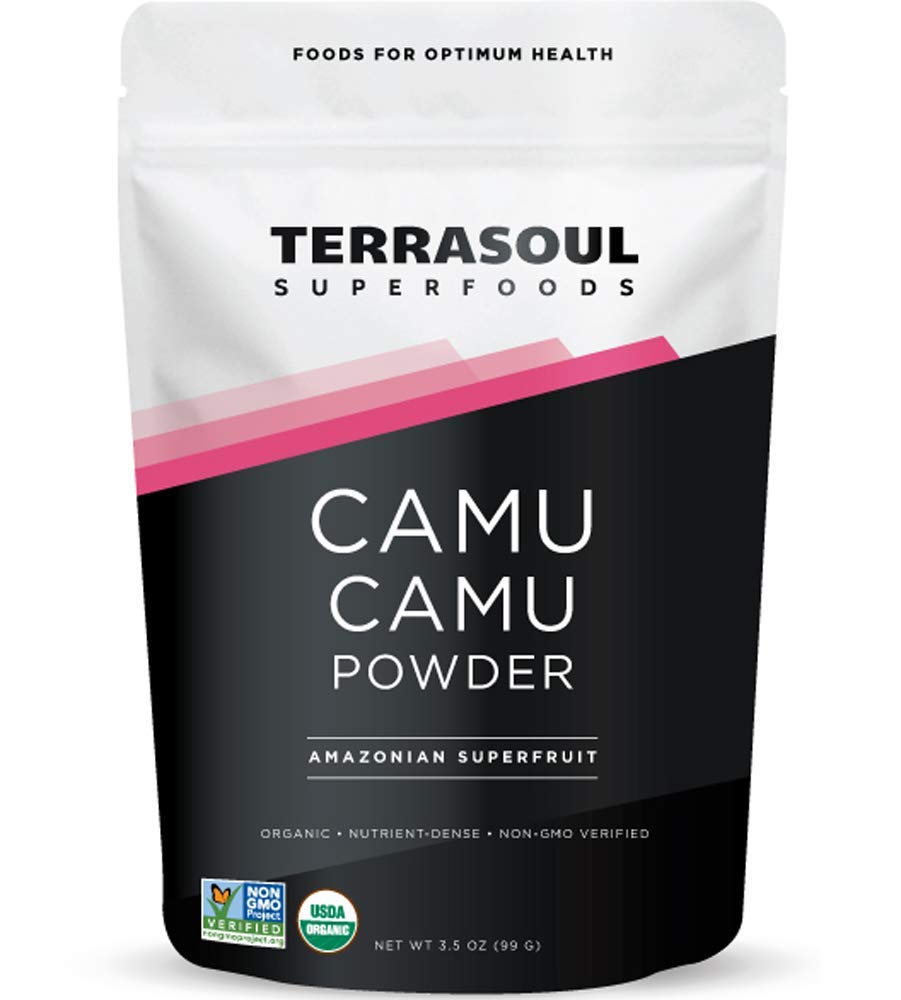 Organic Camu Camu Powder by Terrasoul Superfoods - 3.5oz | Rich in Vitamin C & Antioxidants | Perfect for Smoothies, Juices & Immune Support