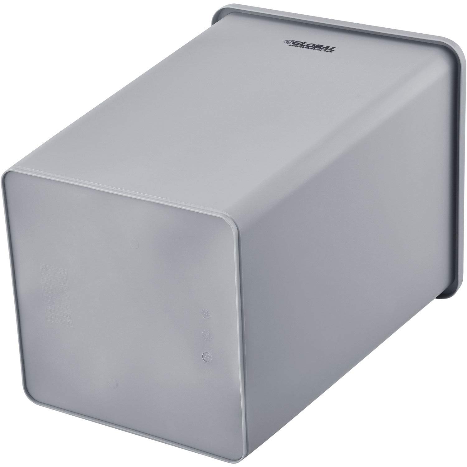 35 Gallon Gray Square Plastic Trash Can - Heavy Duty Commercial Garbage Bin for Kitchen, Office & Outdoor Use - Global Industrial Waste Container